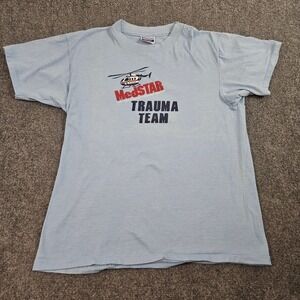 Washington MedStar Trauma Team TShirt L Blue Helicopter Single Stitch Vintage